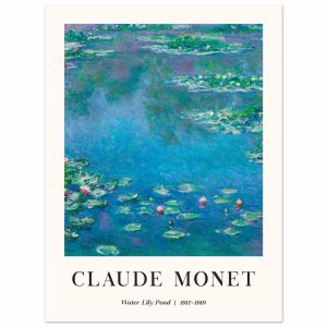 Artfulprints Poster Claude Monet – Water lily pond – 30×40 cm – Blauw Artfulprints Poster Claude Monet – Water lily pond – 30×40 cm – Blauw