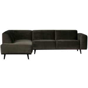WOOOD hoekbank links Statement – Velvet – Warm Groen – 77x274x210 WOOOD hoekbank links Statement – Velvet – Warm Groen – 77x274x210