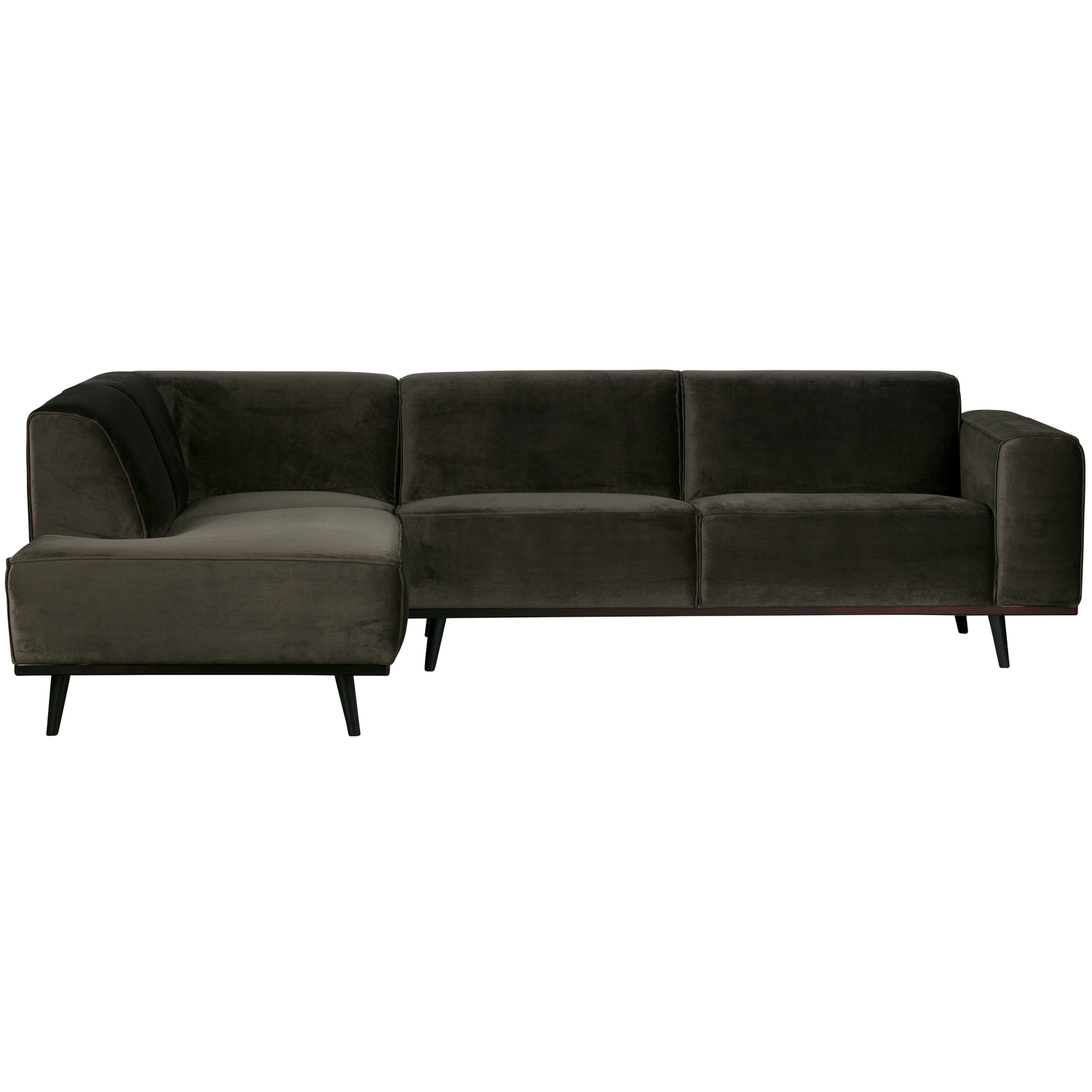 WOOOD hoekbank links Statement - Velvet - Warm Groen - 77x274x210