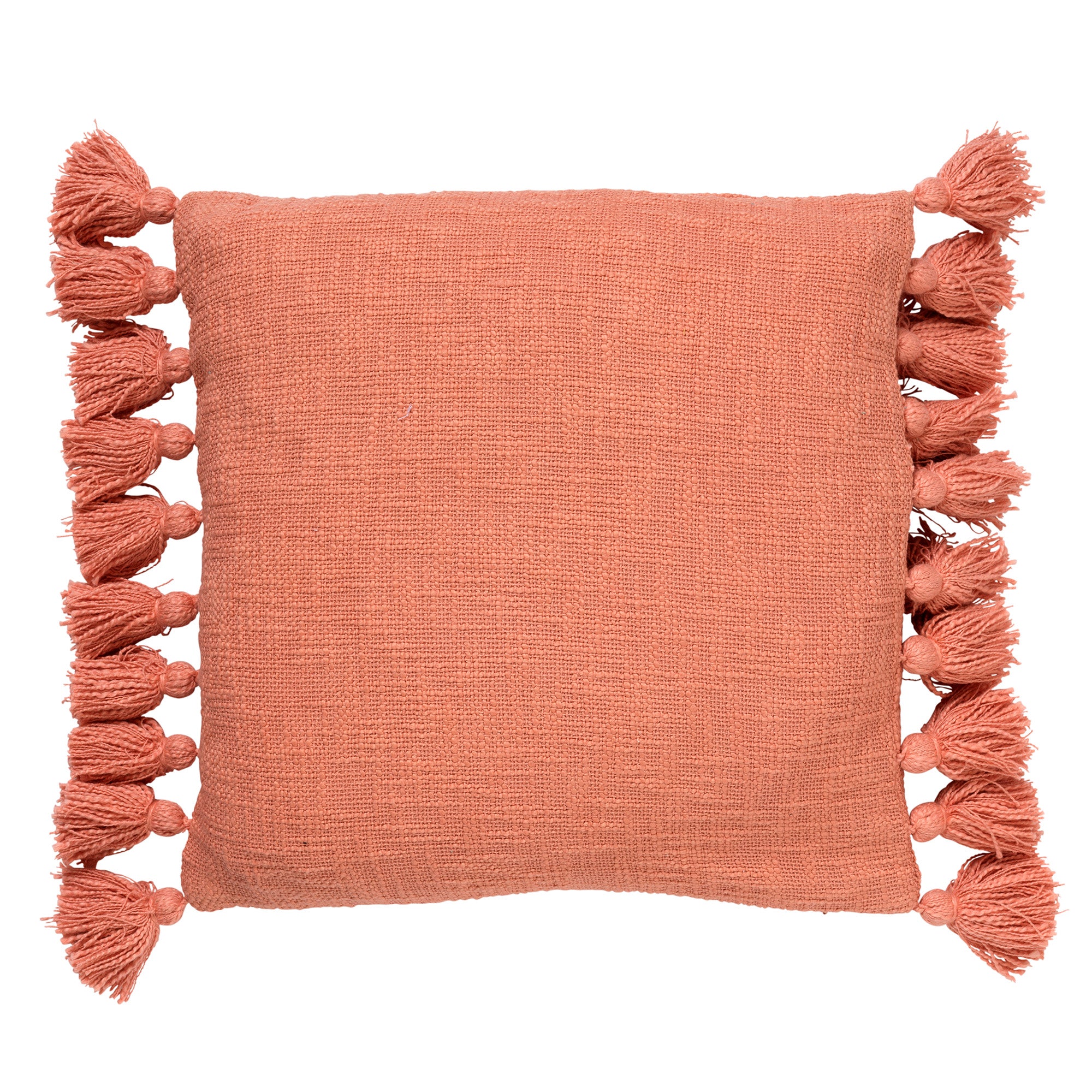 RUBY - Kussenhoes 45x45 cm - 100% katoen - met flosjes - Lobster Bisqu
