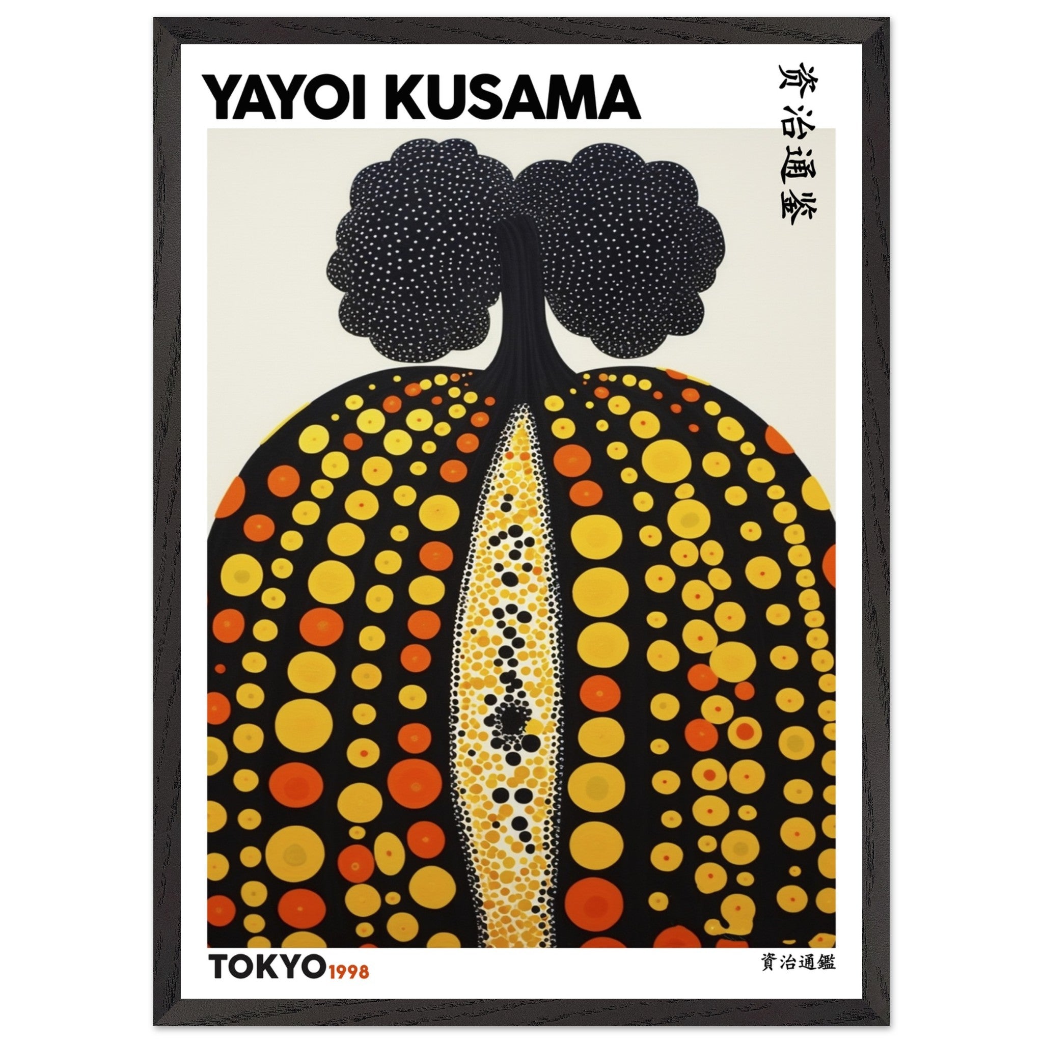 Artfulprints Poster met Lijst Yayoi Kusama - Tokyo pumpkin 1998 - 50x7