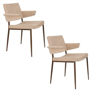 Dutchbone Portland Eetkamerstoelen Armleuning Beige – Set van 2 Dutchbone Portland Eetkamerstoelen Armleuning Beige – Set van 2