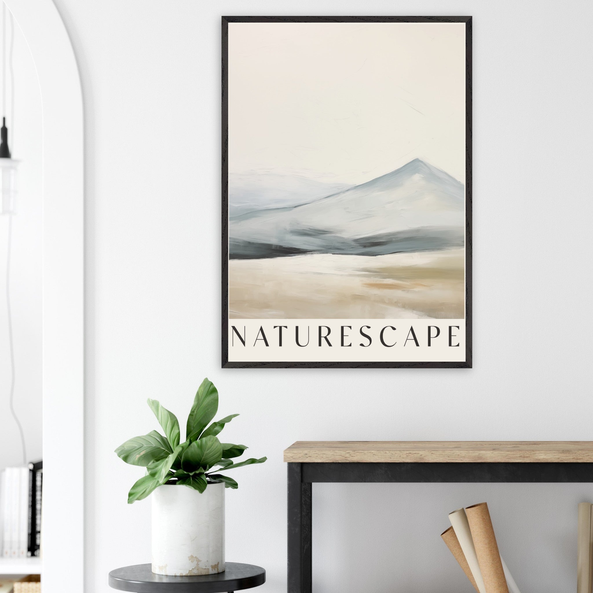 Artfulprints Poster Abstract - Naturescape - 70x100 cm - Taupe