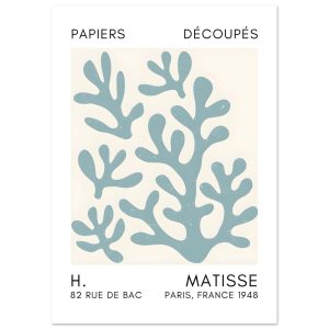 Artfulprints Poster Matisse – Coral shadows turquoise – A4 21×29.7 cm Artfulprints Poster Matisse – Coral shadows turquoise – A4 21×29.7 cm