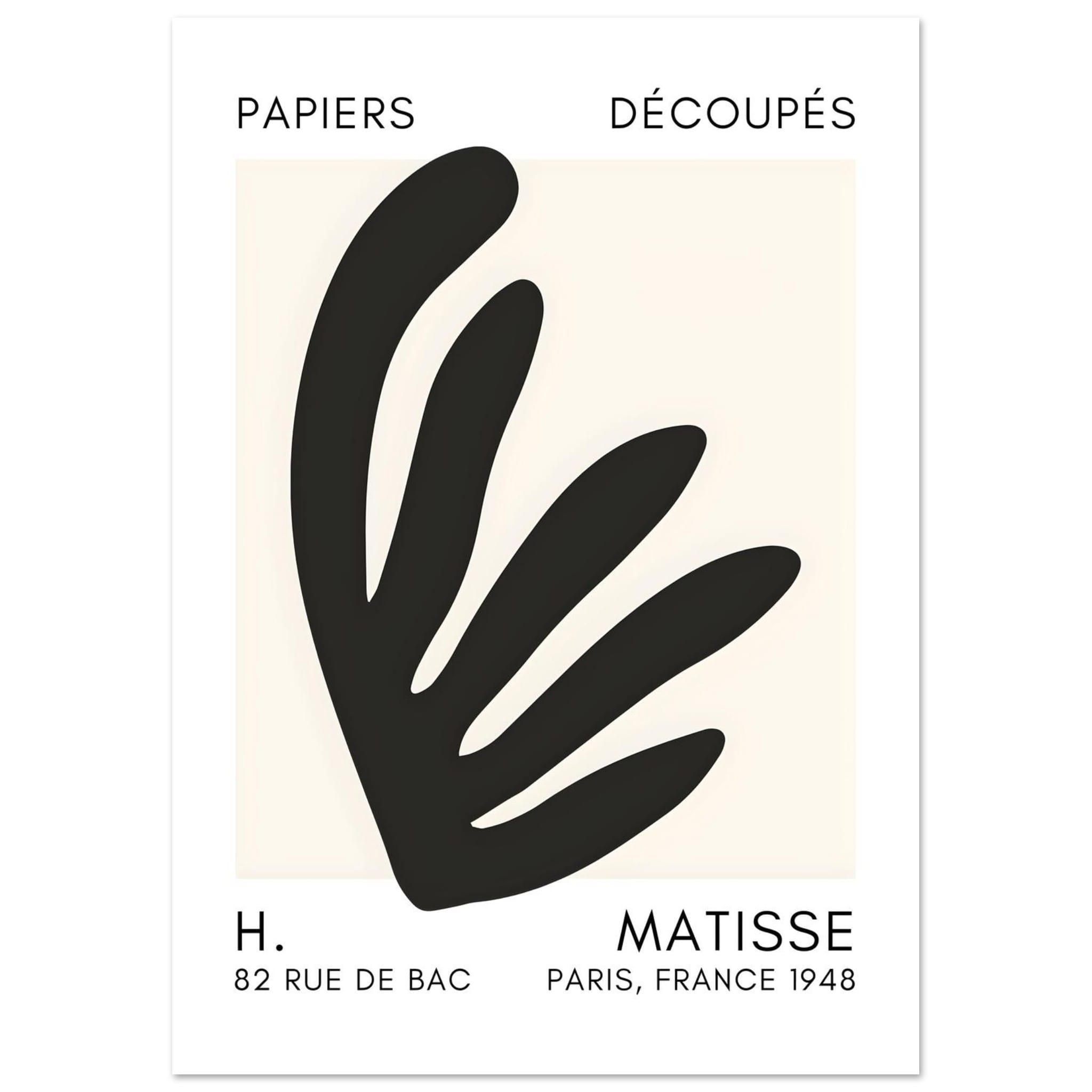 Artfulprints Poster Matisse – Aquatic impression black - A4 21x29.7 cm