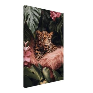 Artfulprints Canvas Tropical leopard canvas – 40×60 cm – Groen Artfulprints Canvas Tropical leopard canvas – 40×60 cm – Groen