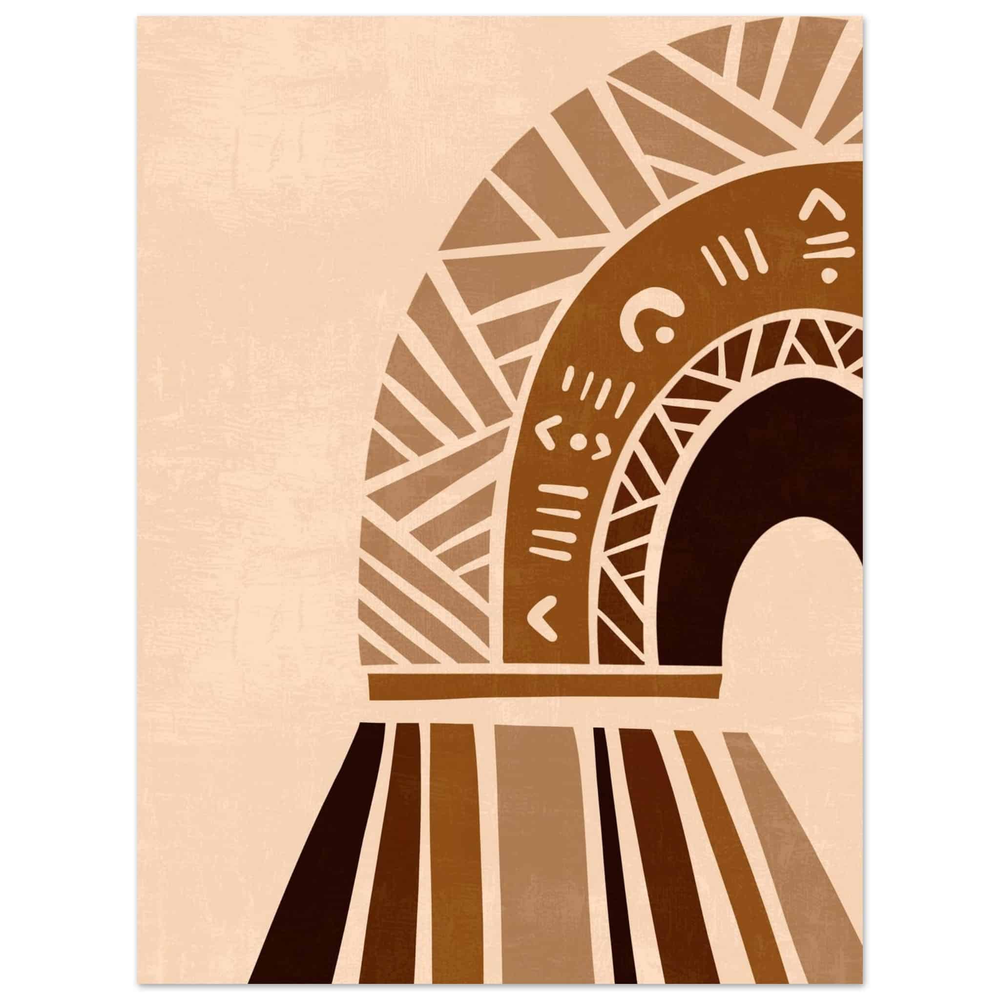 Artfulprints Poster Boho – Ethnic sunrise - 30x40 cm - Bruin