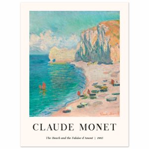 Artfulprints Poster Claude Monet – The beach and the falaise d' Amont Artfulprints Poster Claude Monet – The beach and the falaise d' Amont