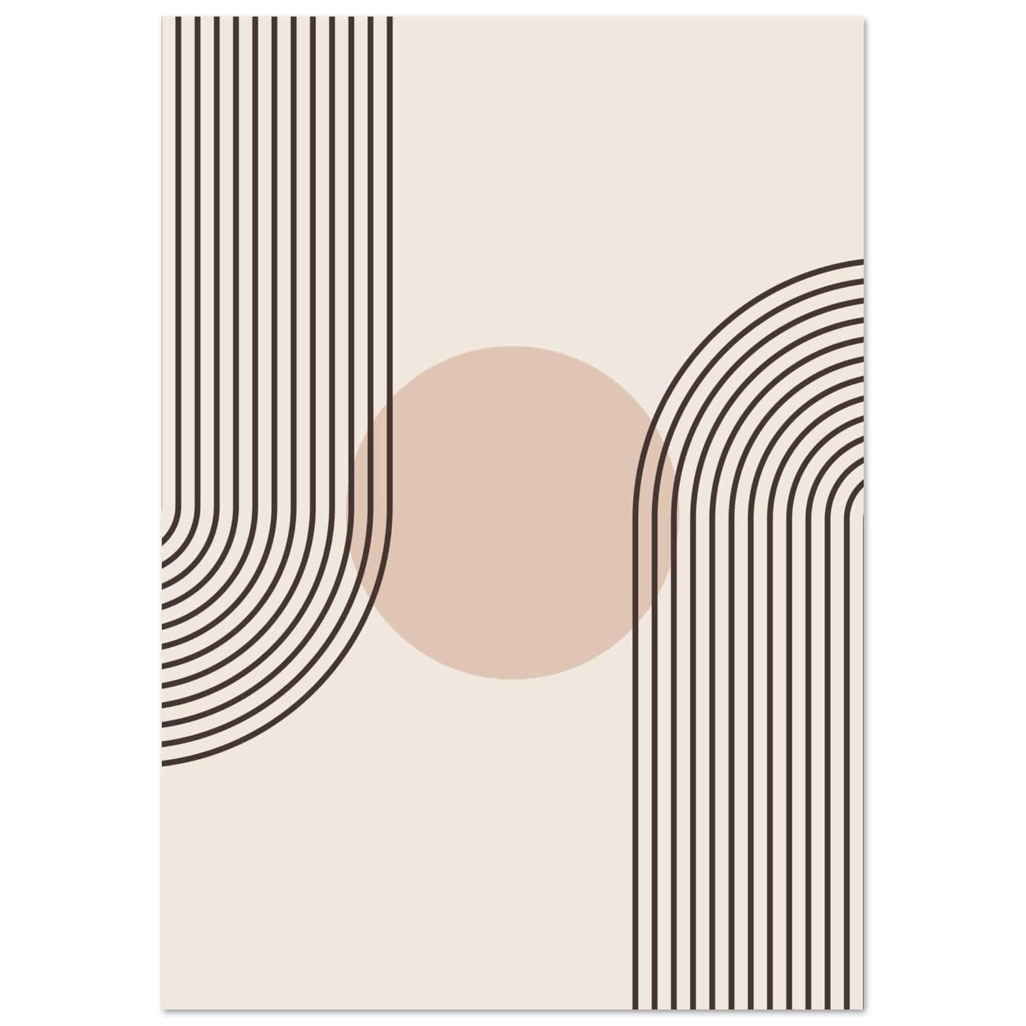 Artfulprints Poster Boho – Retro wave - A4 21x29.7 cm - Grijs