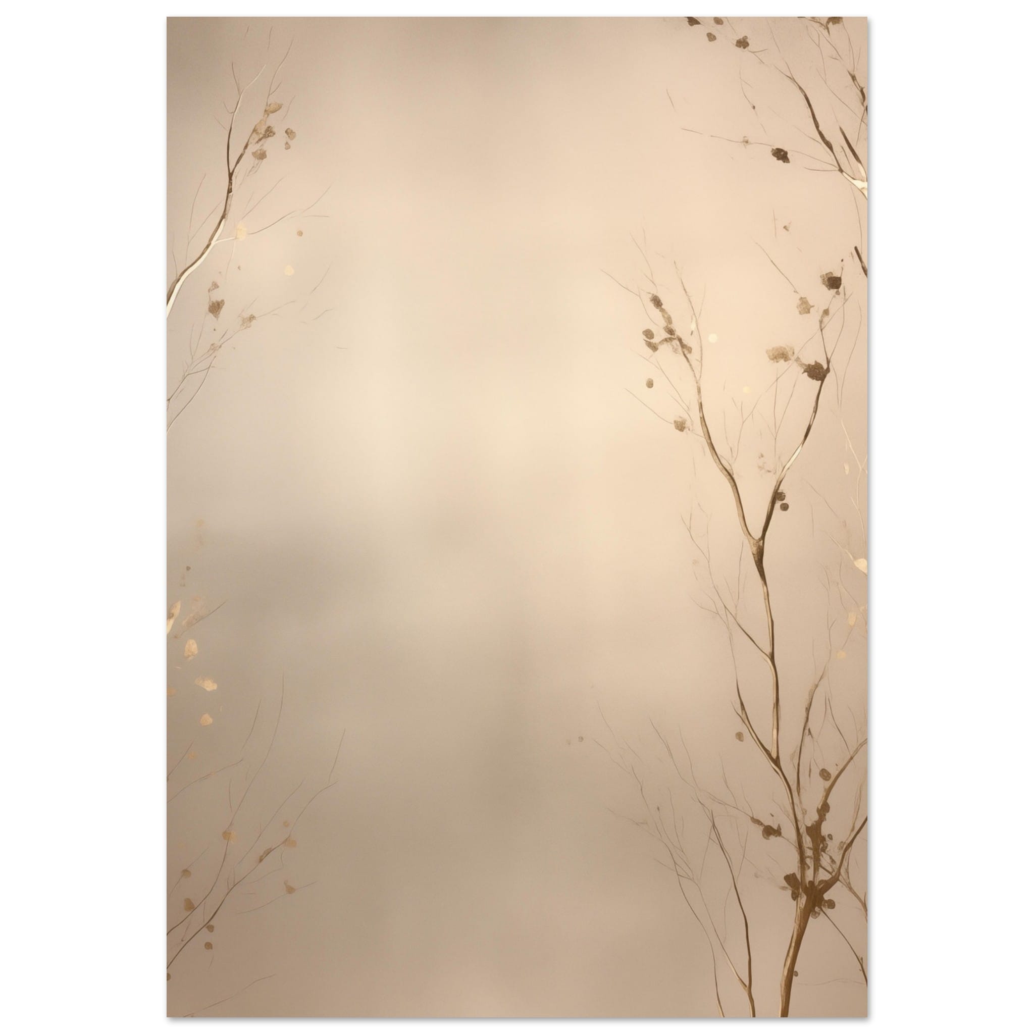 Artfulprints Poster Abstract - Golden leafs - 70x100 cm - Goud
