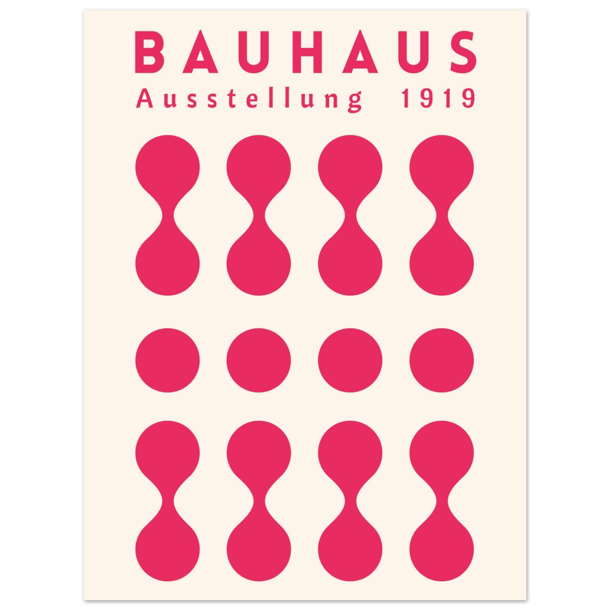 Artfulprints Poster Bauhaus - Ausstellung fuchsia - 30x40 cm - Roze