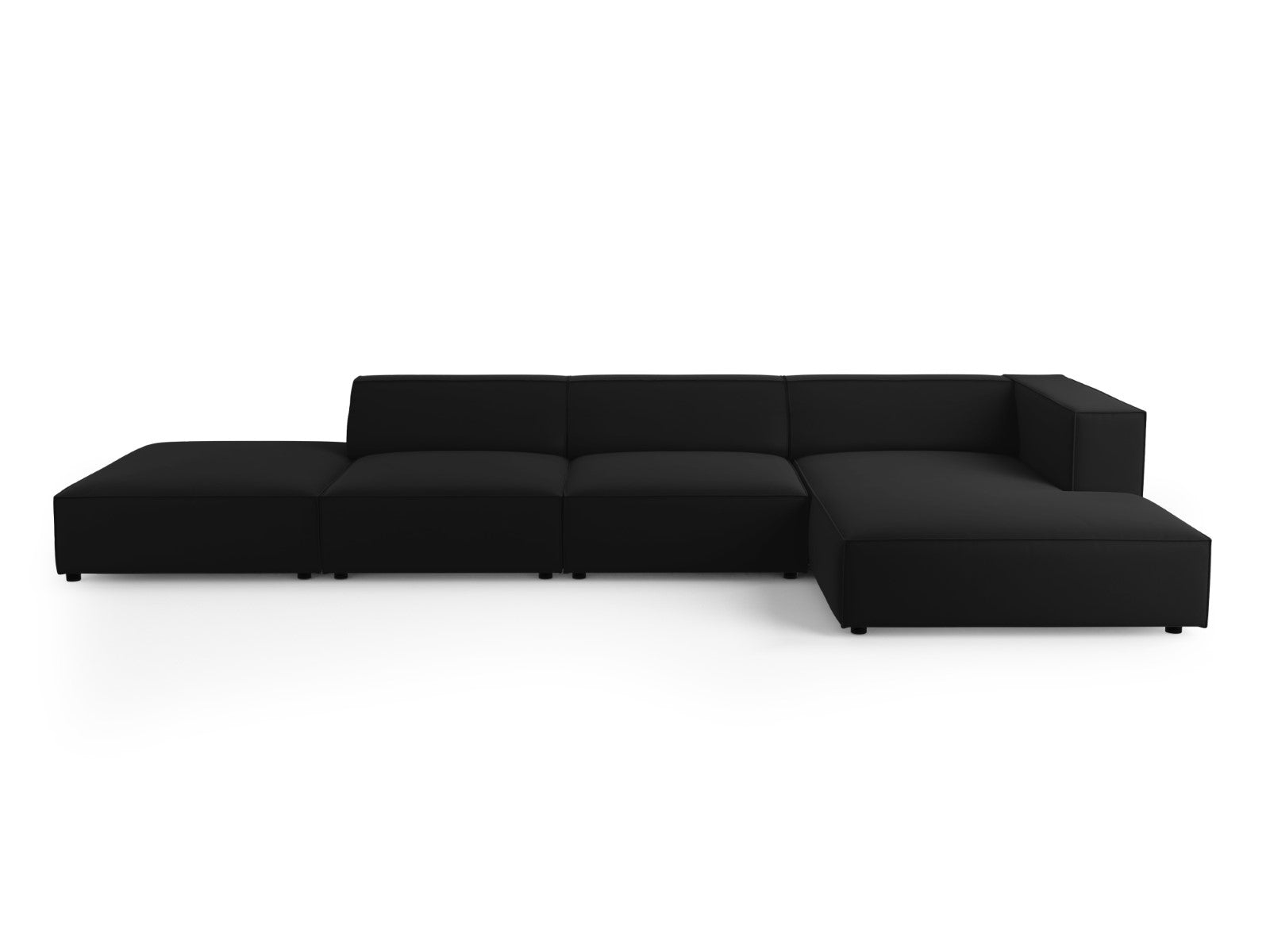 Cosmopolitan Design rechter hoekbank Arendal 5-zits, flueel, zwart - 1