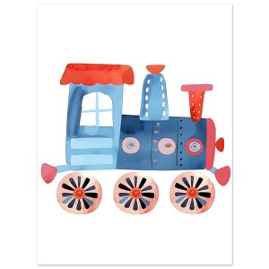Artfulprints Poster Kleine locomotief – 30×40 cm – Blauw Artfulprints Poster Kleine locomotief – 30×40 cm – Blauw