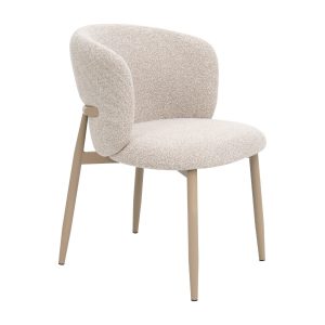 DÉJA Living Eetkamerstoel Varde – Stof – Beige/Beige – Set van 2 DÉJA Living Eetkamerstoel Varde – Stof – Beige/Beige – Set van 2