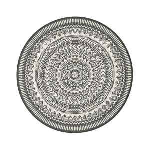 AFK Living vloerkleed Mandala – voor binnen en buiten – zwart – 120 x AFK Living vloerkleed Mandala – voor binnen en buiten – zwart – 120 x