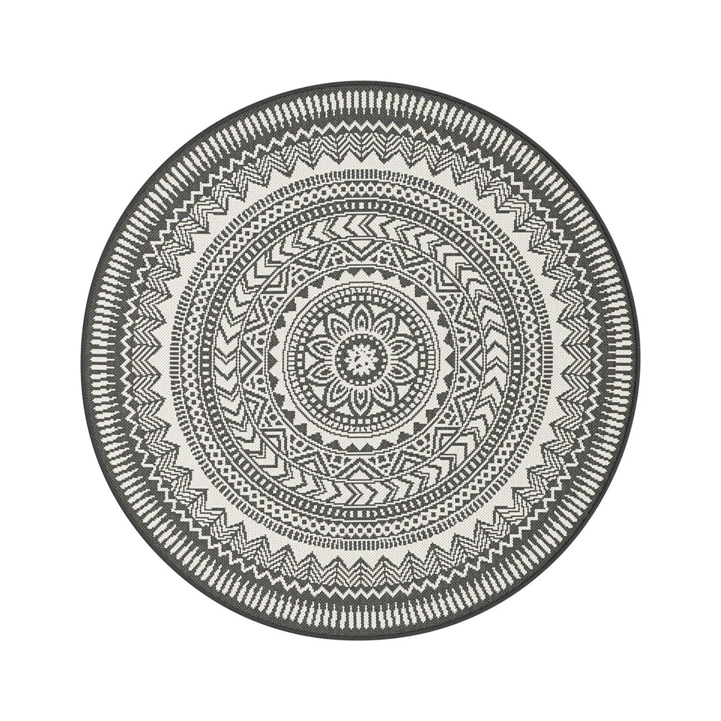 AFK Living vloerkleed Mandala - voor binnen en buiten - zwart - 120 x