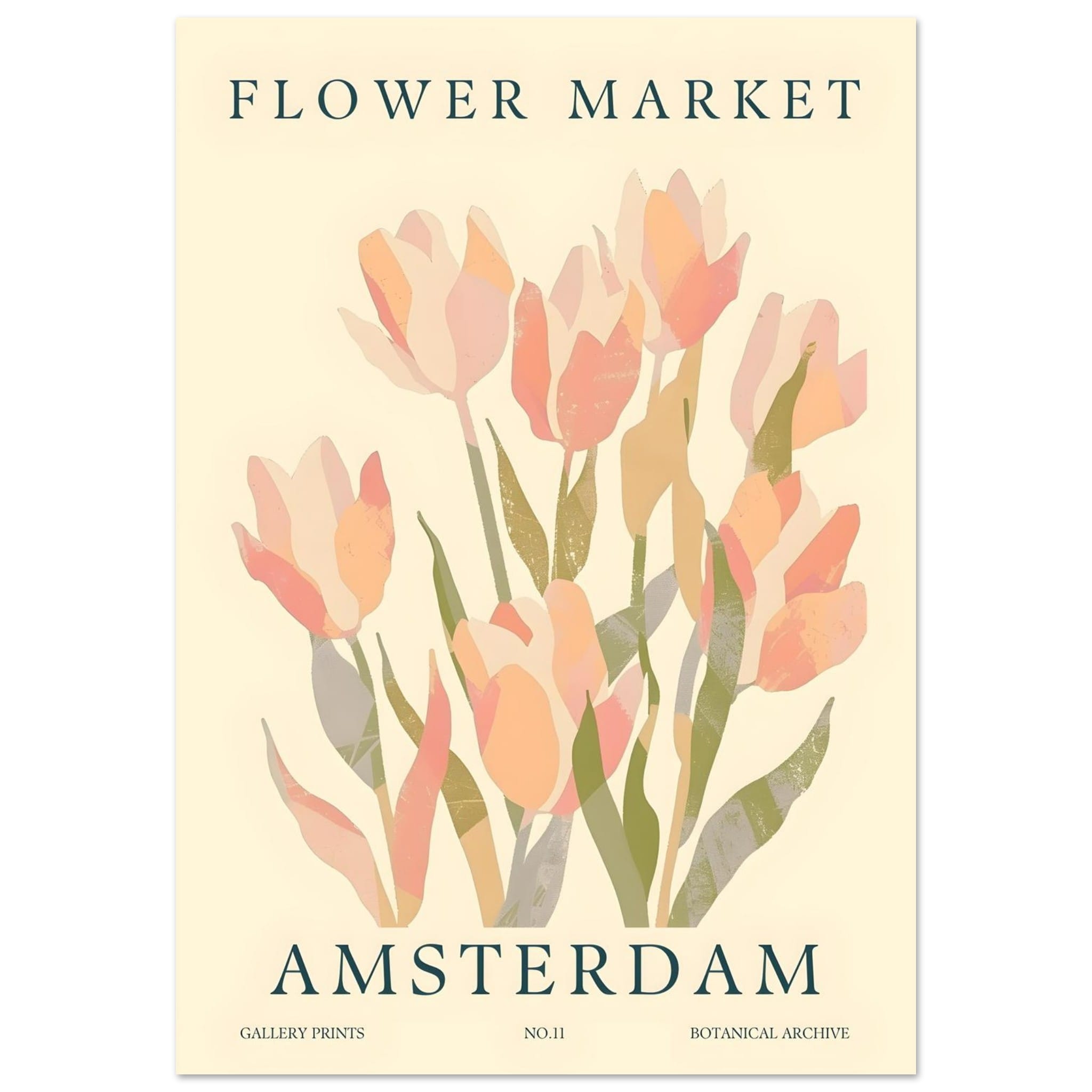 Artfulprints Poster Flower market - Amsterdam III - 70x100 cm - Roze
