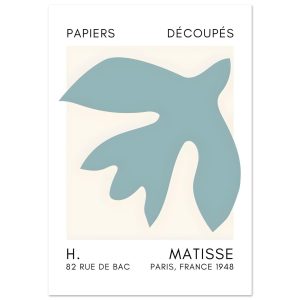 Artfulprints Poster Matisse – Floating forms turquoise – 70×100 cm – T Artfulprints Poster Matisse – Floating forms turquoise – 70×100 cm – T
