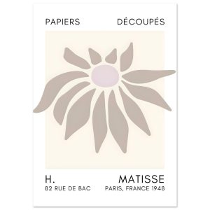 Artfulprints Poster Matisse – Deep sea dance grey – A4 21×29.7 cm – Gr