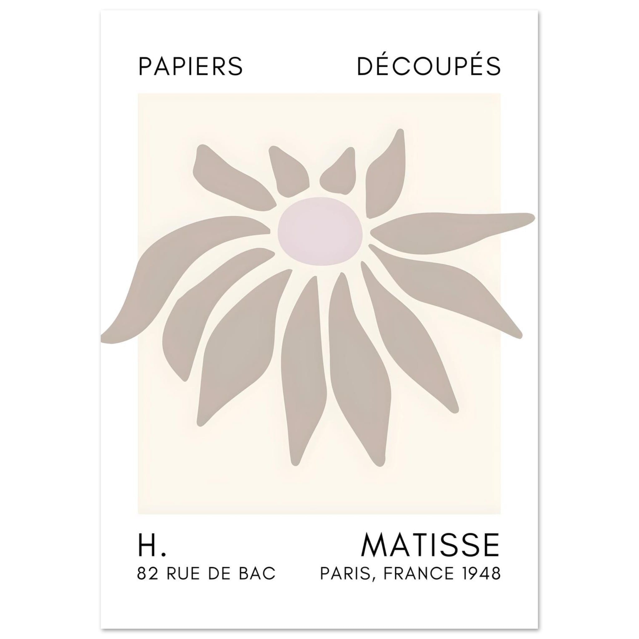 Artfulprints Poster Matisse – Deep sea dance grey - A4 21x29.7 cm - Gr