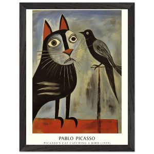 Artfulprints Poster met Lijst Pablo Picasso – Picasso's cat catching a Artfulprints Poster met Lijst Pablo Picasso – Picasso's cat catching a