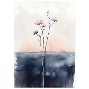 Artfulprints Poster Boho – Misty blossom – A4 21×29.7 cm – Zwart / Wit Artfulprints Poster Boho – Misty blossom – A4 21×29.7 cm – Zwart / Wit