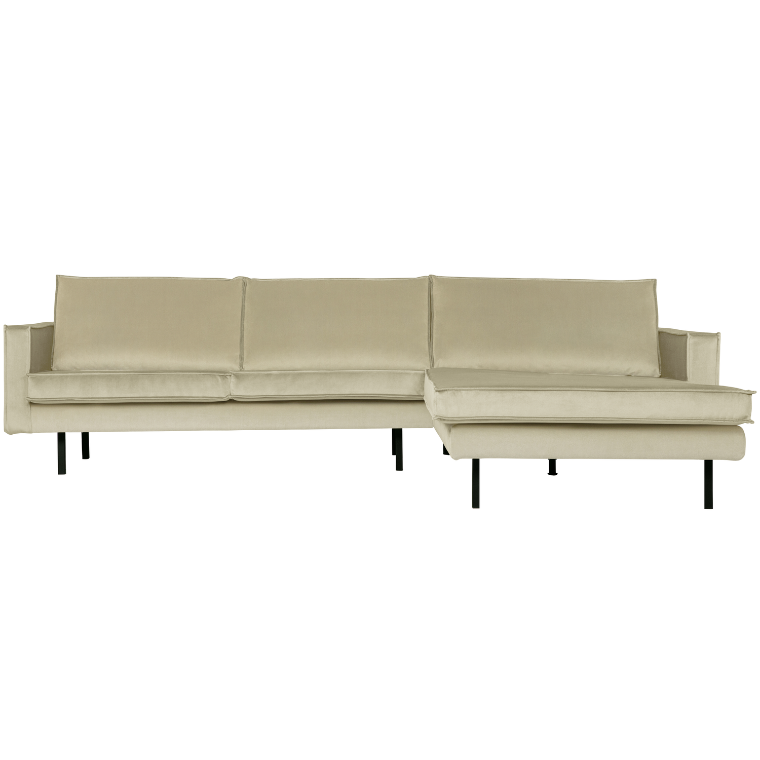 WOOOD chaise longue rechts Rodeo - Polyester - Groen - 85x300x86