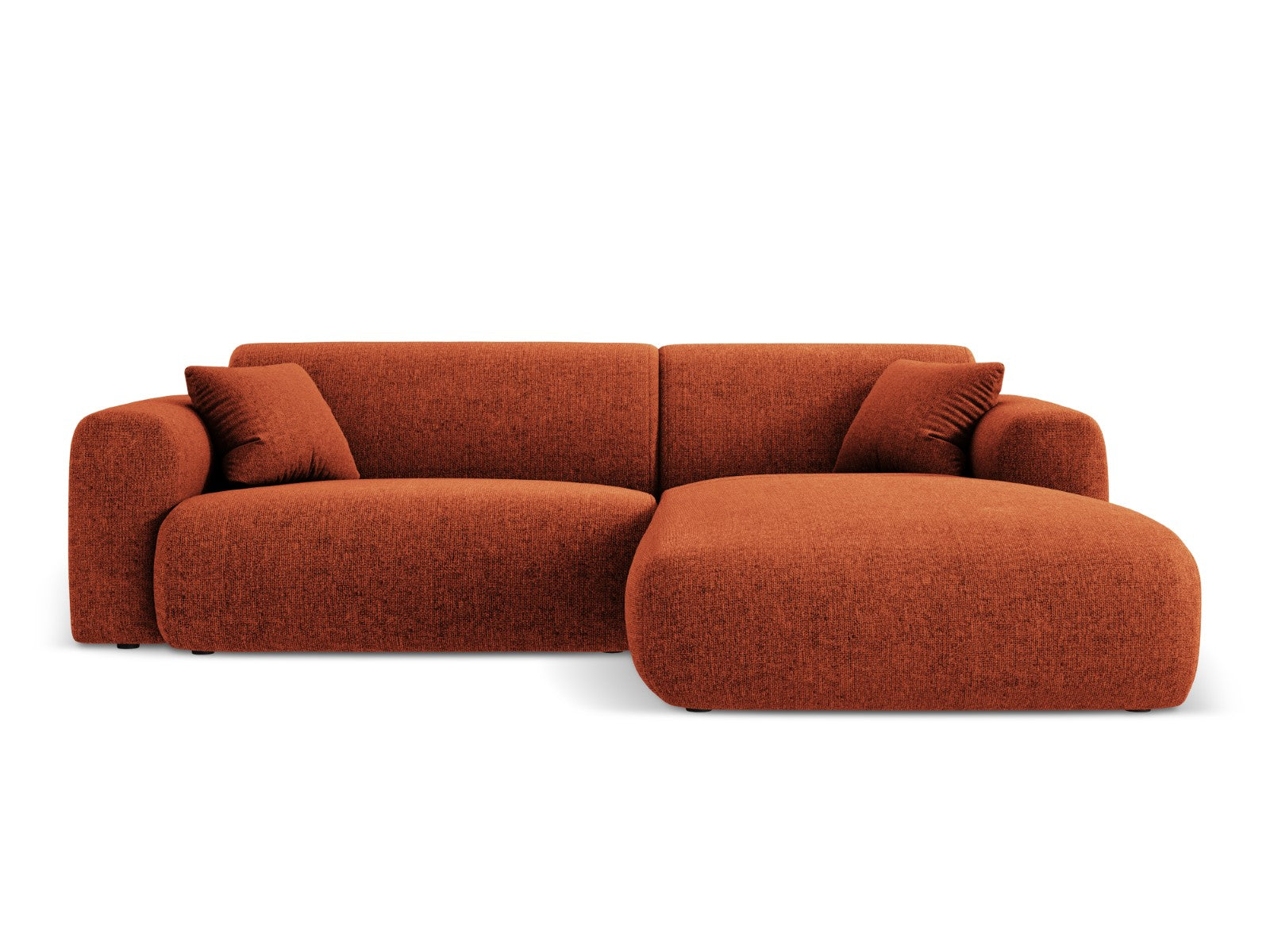 Cosmopolitan Design rechter hoekbank Nolio 4-zits, chenille, terracott