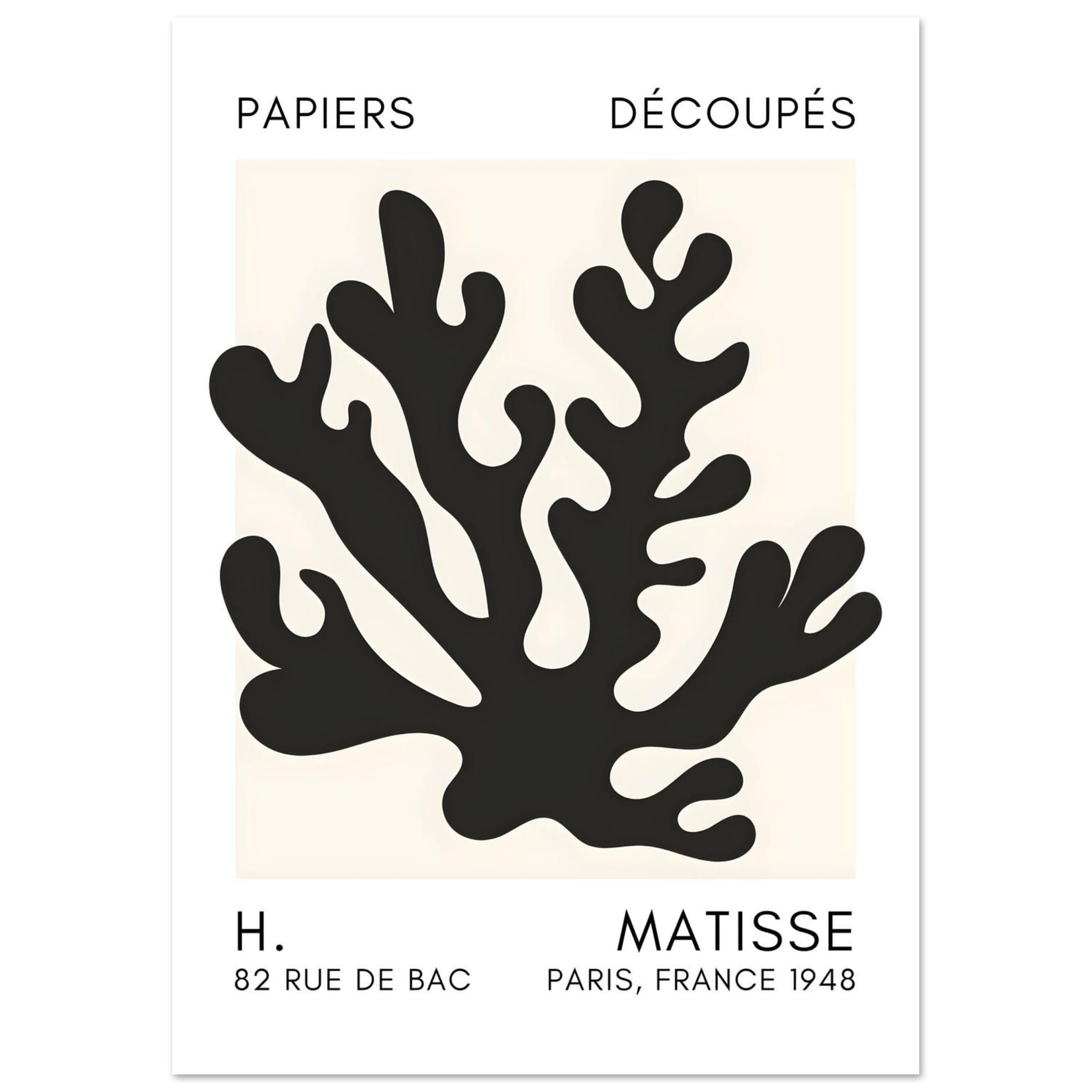 Artfulprints Poster Matisse – Saltflower shapes black - A4 21x29.7 cm