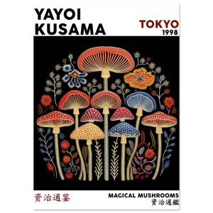 Artfulprints Poster Yayoi Kusama – Magical mushrooms – A4 21×29.7 cm – Artfulprints Poster Yayoi Kusama – Magical mushrooms – A4 21×29.7 cm –