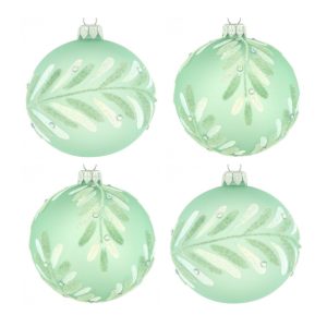 Dagmara kerstbal – mintgroen – glas – set van 4 Dagmara kerstbal – mintgroen – glas – set van 4
