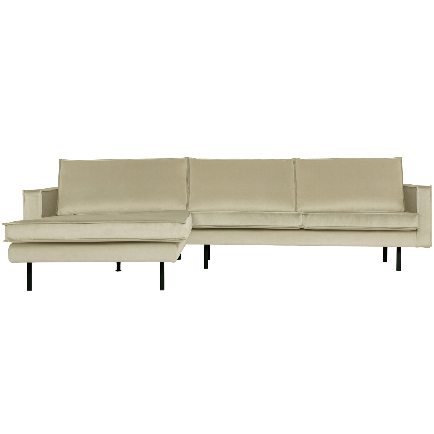 WOOOD chaise longue links Rodeo - Velvet - Pistache - 85x300x86