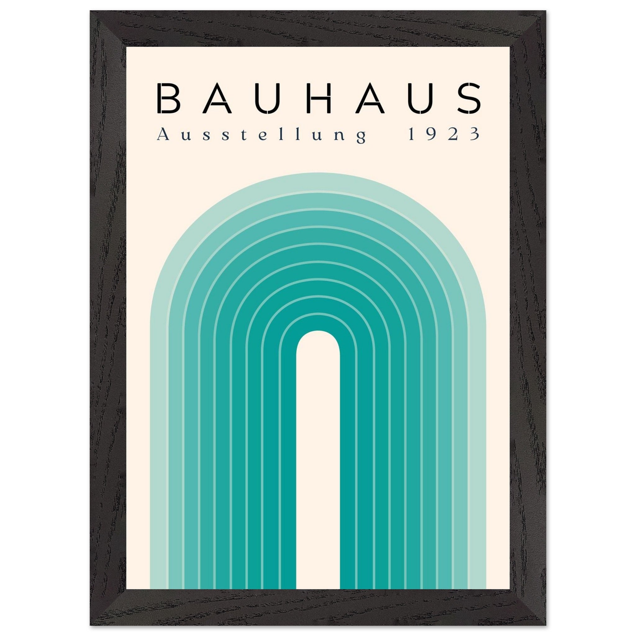 Artfulprints Poster met Lijst Bauhaus - Turquoise rainbow - A4 21x29.7