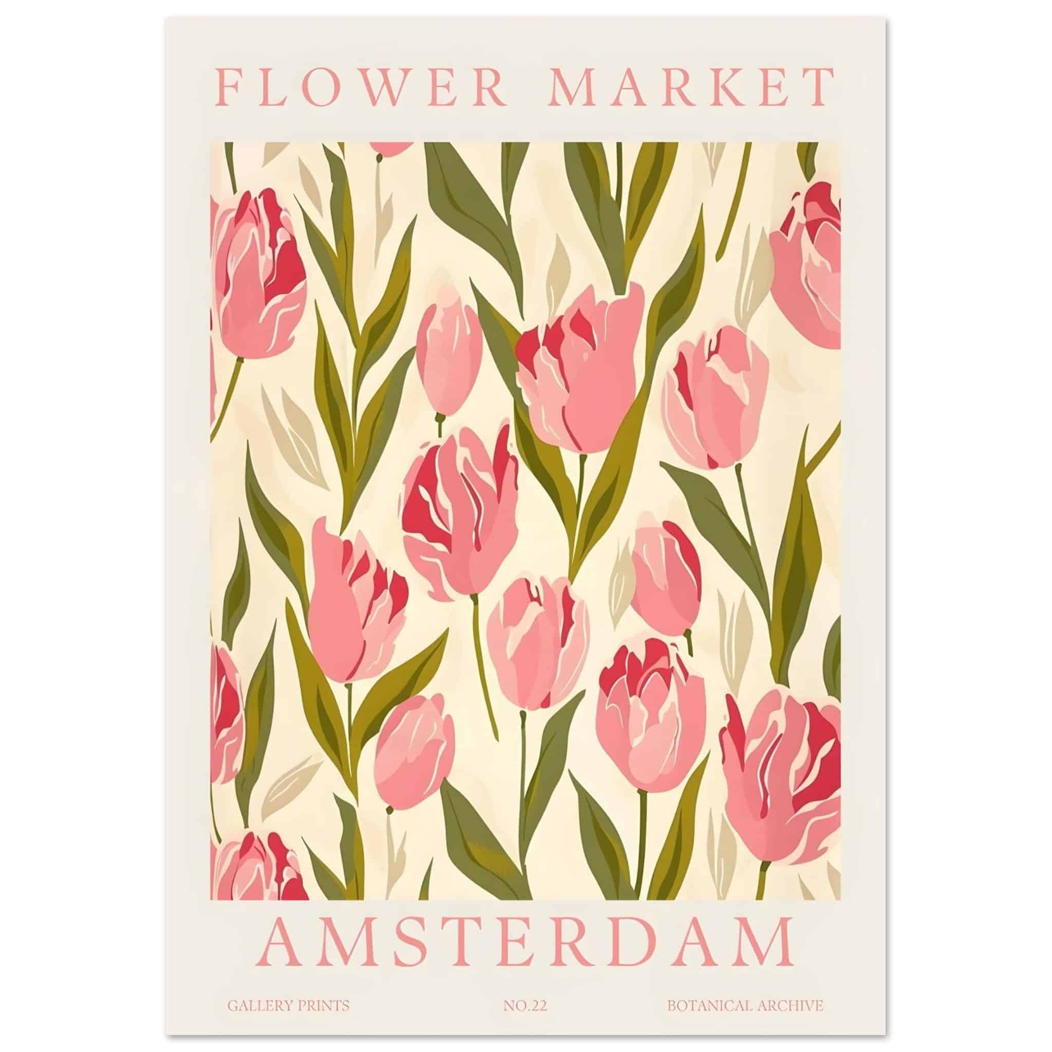 Artfulprints Poster Flower market - Amsterdam IV - A4 21x29.7 cm - Roz