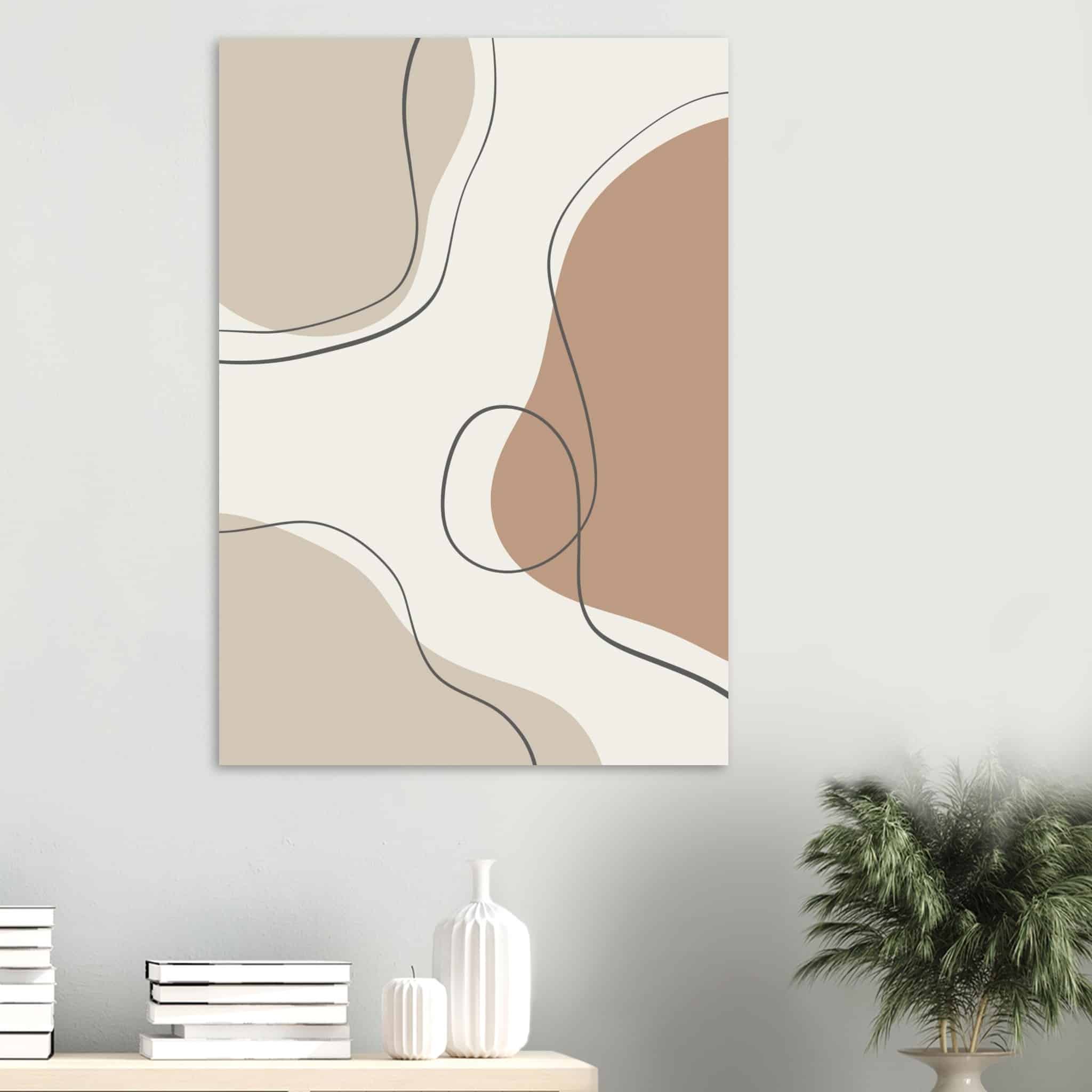 Artfulprints Poster Boho – Earth lines - 70x100 cm - Grijs
