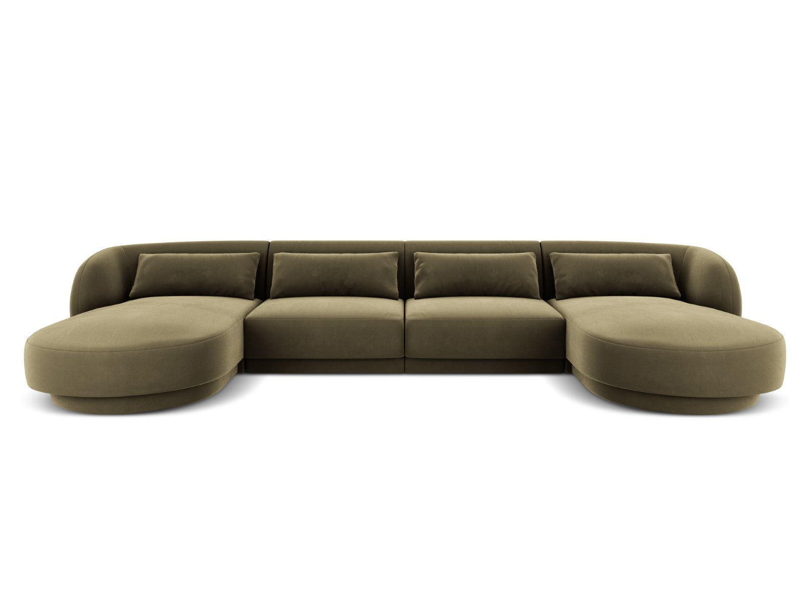 Cosmopolitan Design Panoramische bank Tulum 5-zits, flueel, groente -