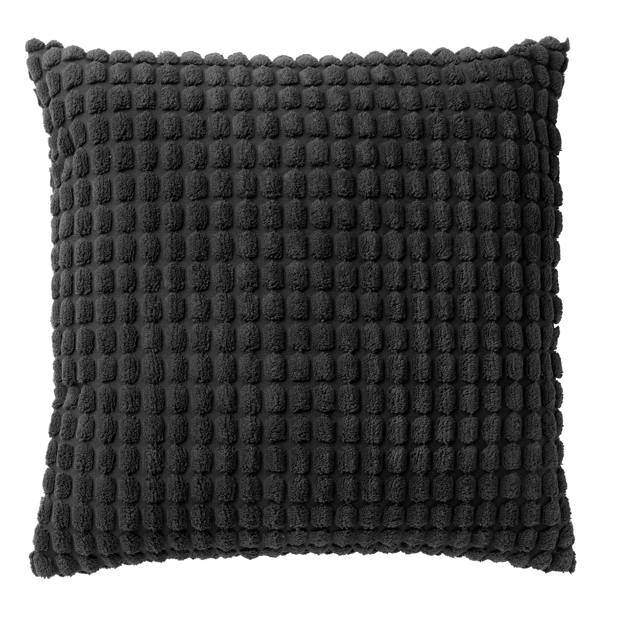ROME - kussenhoes 45x45 cm - effen kleur - 3D-structuur - Raven - zwar