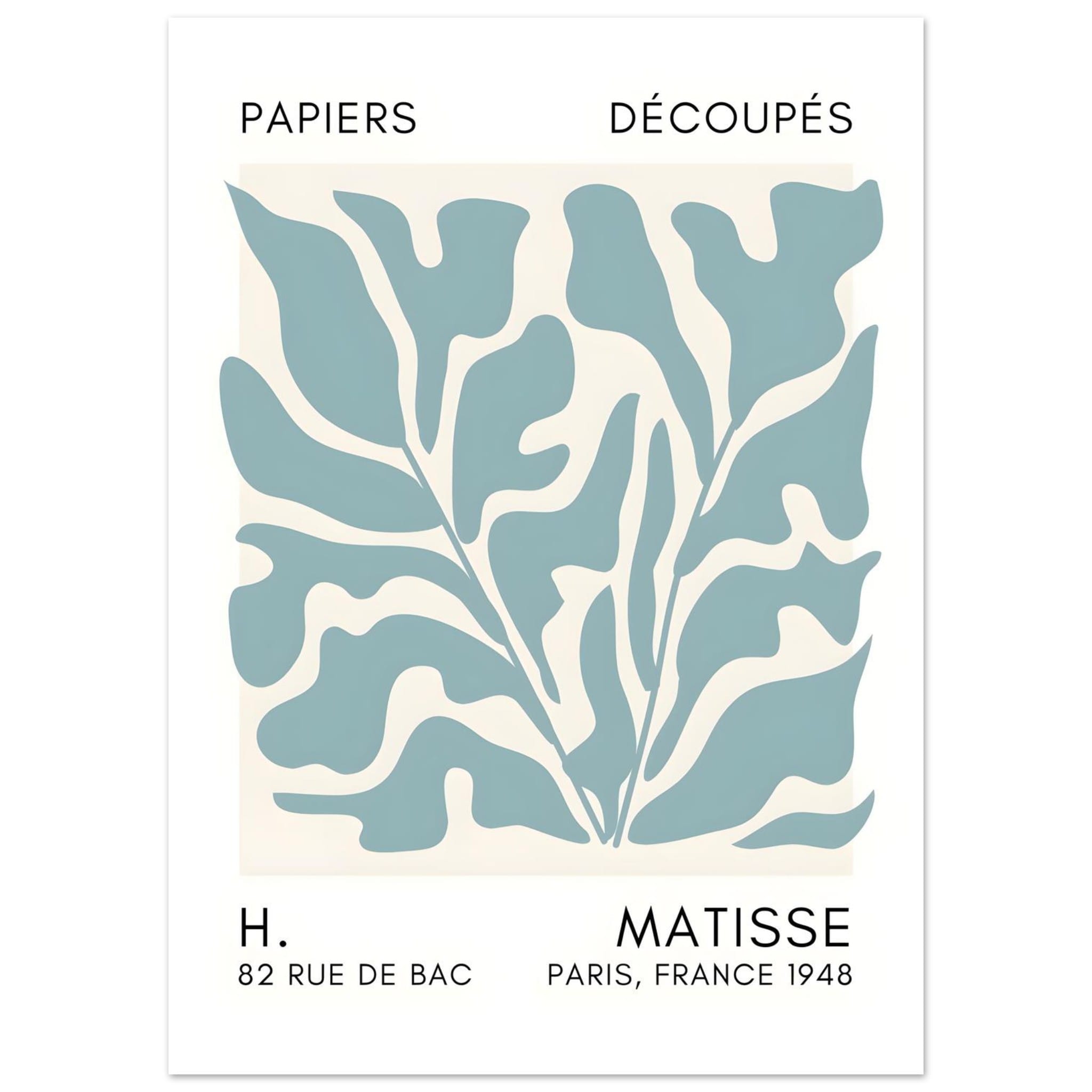 Artfulprints Poster Matisse – Seabed shapes turquoise - 50x70 cm - Tur