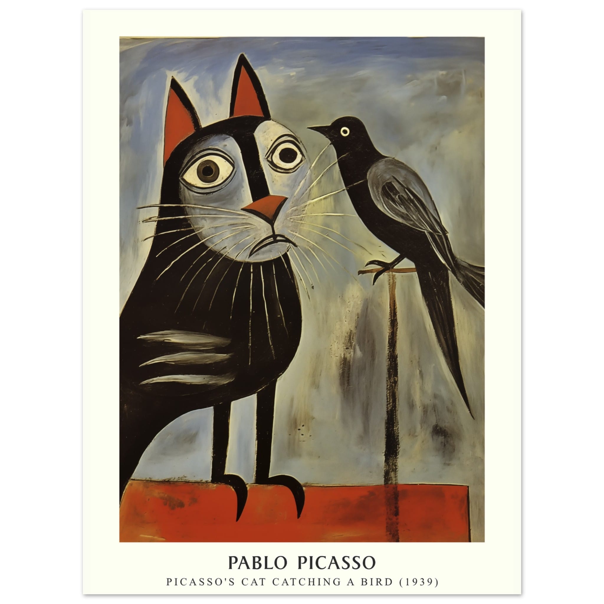 Artfulprints Poster Pablo Picasso - Picasso's cat catching a bird - 30