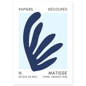 Artfulprints Poster Matisse – Aquatic impression navy blue I – 50×70 c Artfulprints Poster Matisse – Aquatic impression navy blue I – 50×70 c