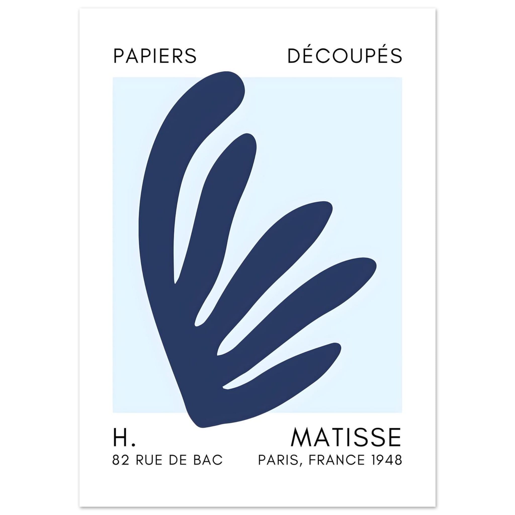 Artfulprints Poster Matisse – Aquatic impression navy blue I - 50x70 c
