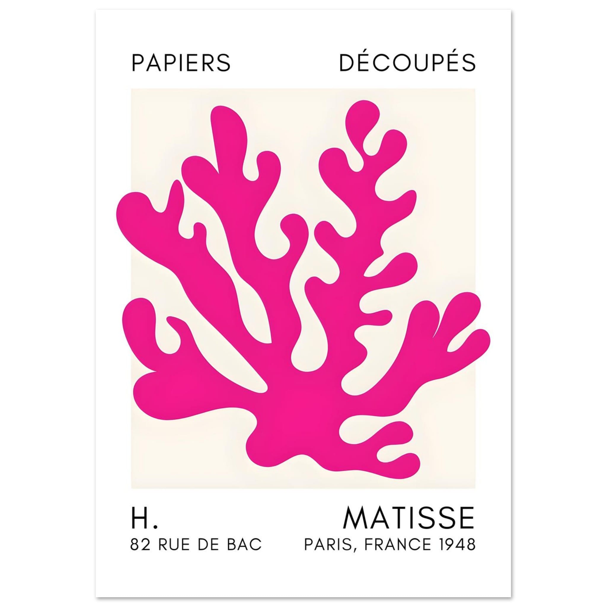 Artfulprints Poster Matisse – Saltflower shapes pink - A4 21x29.7 cm -