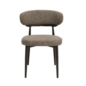 DÉJA Living Eetkamerstoel Milan – Taupe/Brons Stof – Set van 2