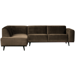WOOOD hoekbank links Statement – Fluweel – Taupe – 77x274x210 WOOOD hoekbank links Statement – Fluweel – Taupe – 77x274x210