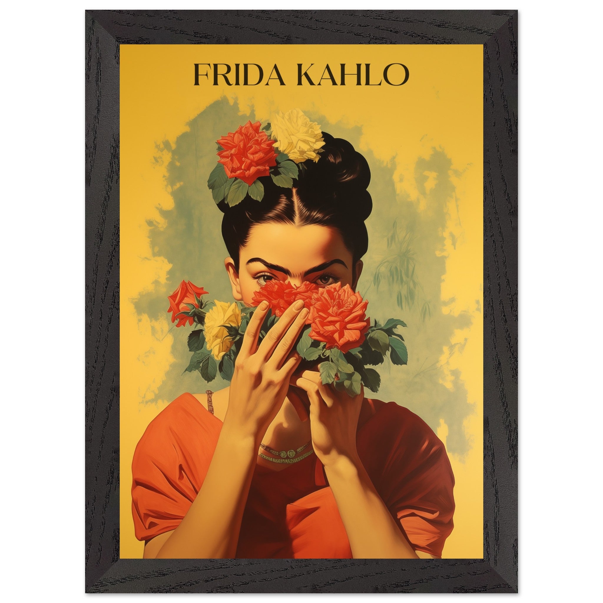Artfulprints Poster met Lijst Frida Kahlo - Behind the bloom - A4 21x2