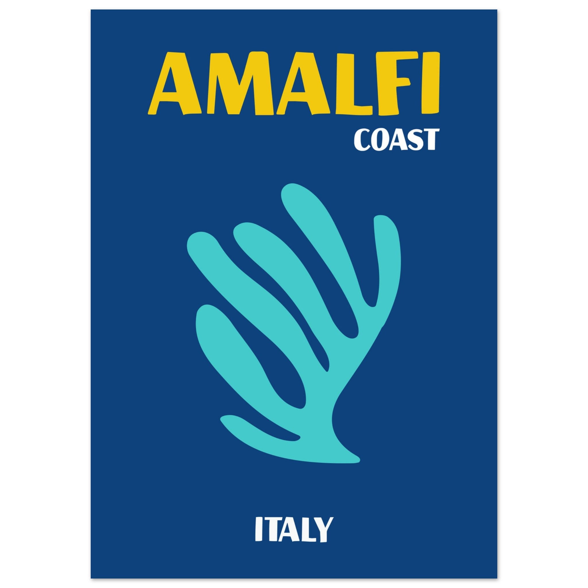Artfulprints Poster Italië - Amalfi - 50x70 cm - Blauw