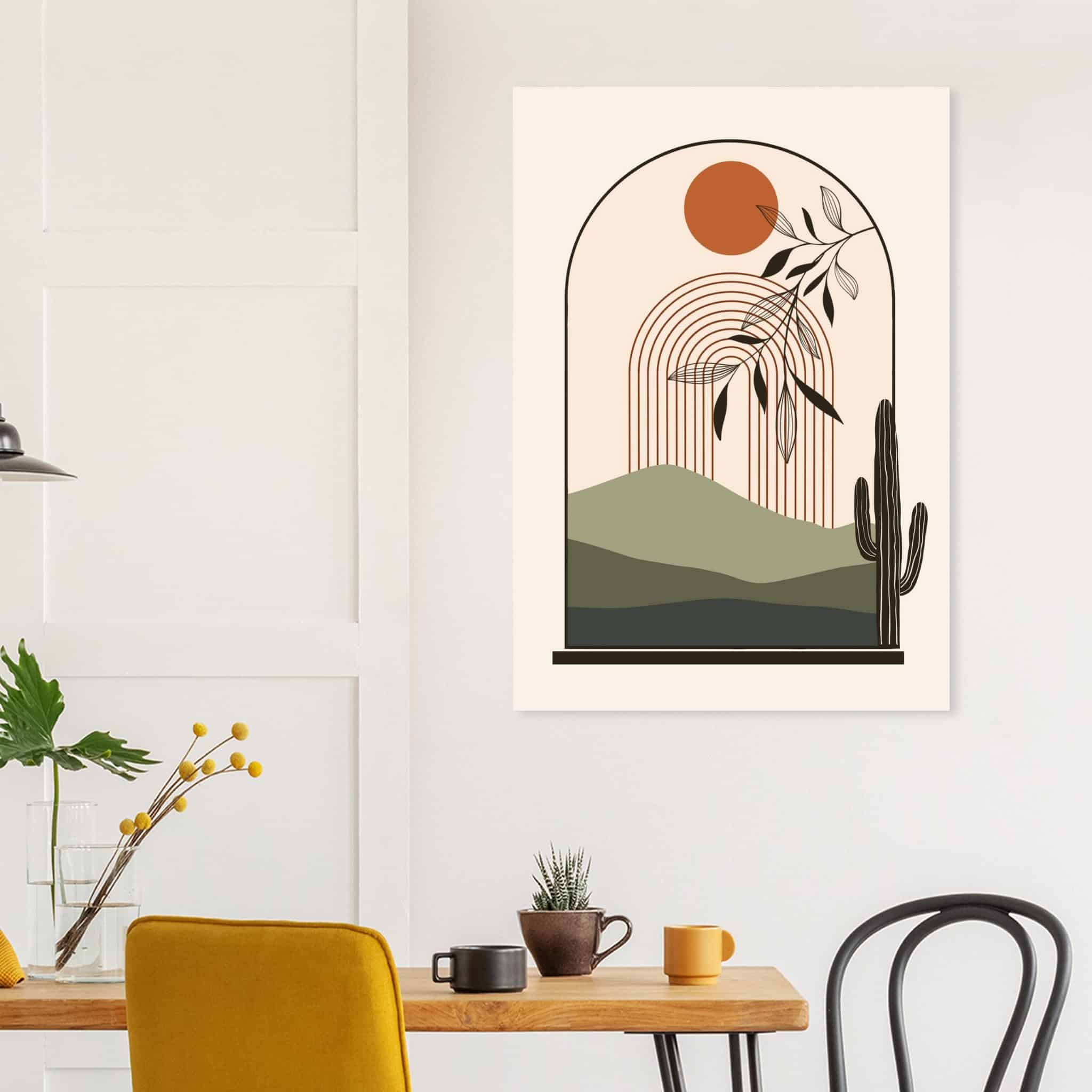 Artfulprints Poster Boho – Desert window - 70x100 cm - Meerkleurig