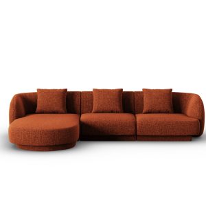 Cosmopolitan Design linker hoekbank Tulum 4-zits, chenille, terracotta Cosmopolitan Design linker hoekbank Tulum 4-zits, chenille, terracotta