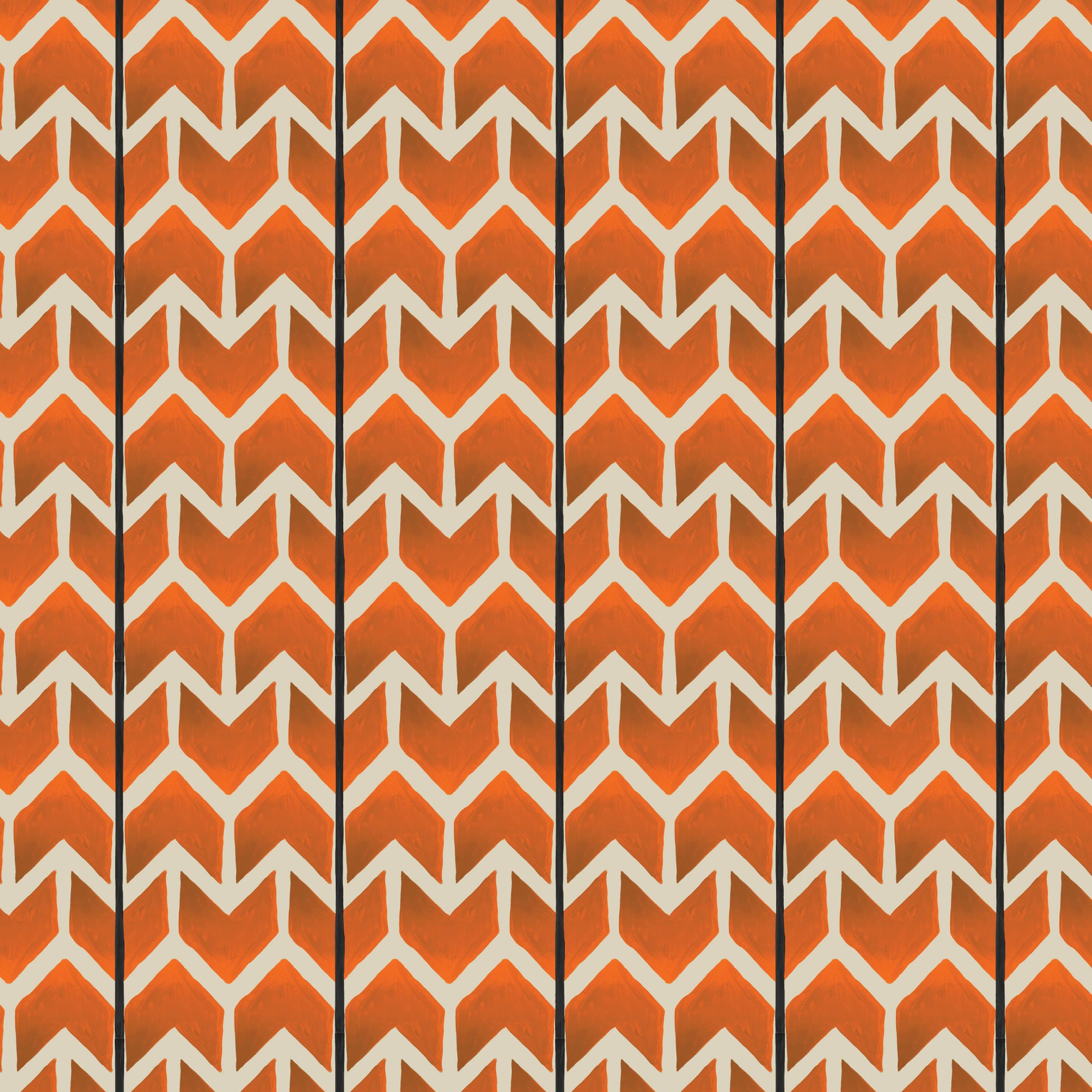 Catchii Behang Ikat Arrows orange/beige