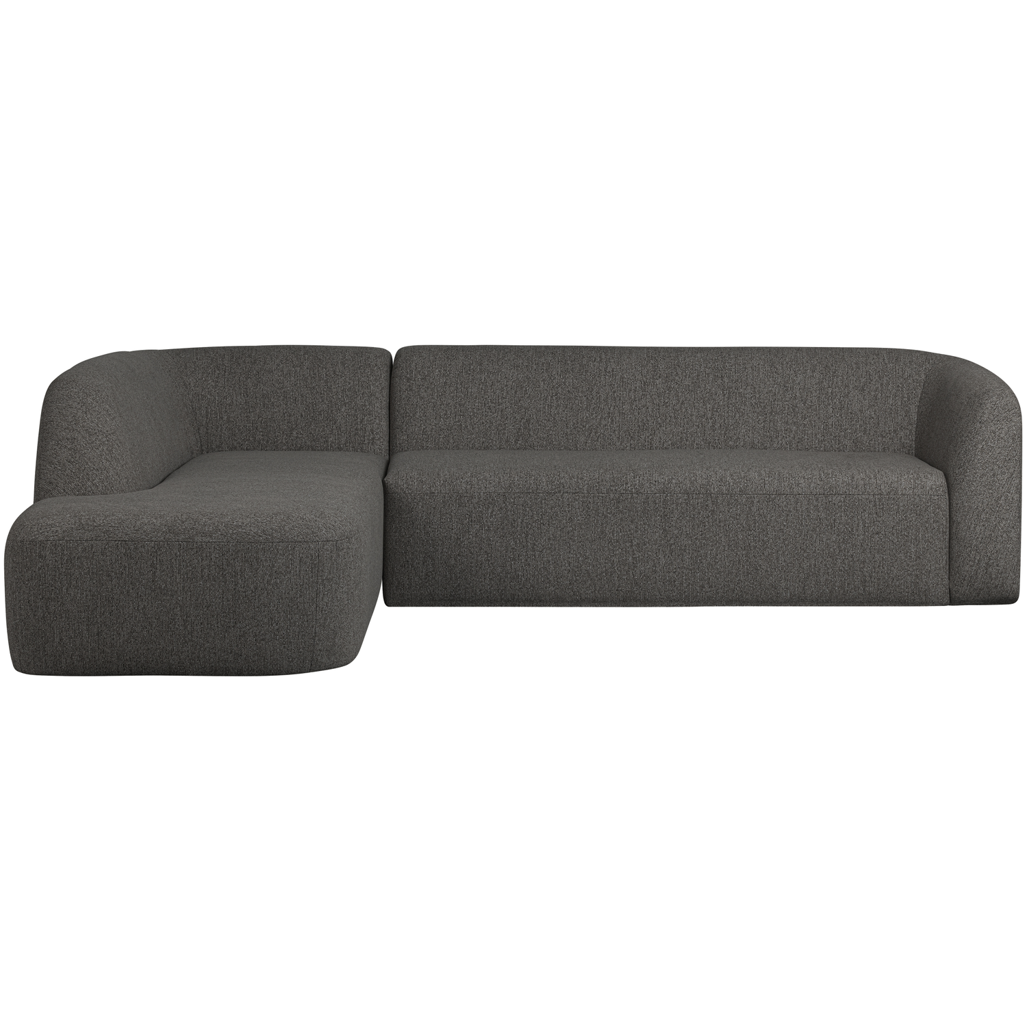 WOOOD hoekbank links Sloping - Chenille - Grijs/Zwart Melange